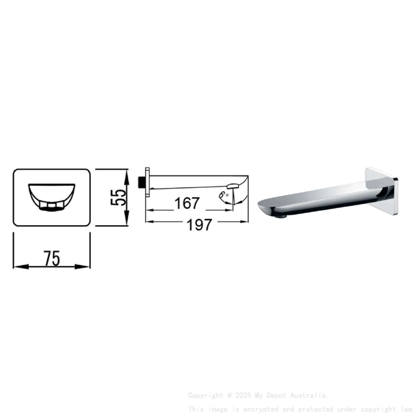 Kara Bath Spout Chrome