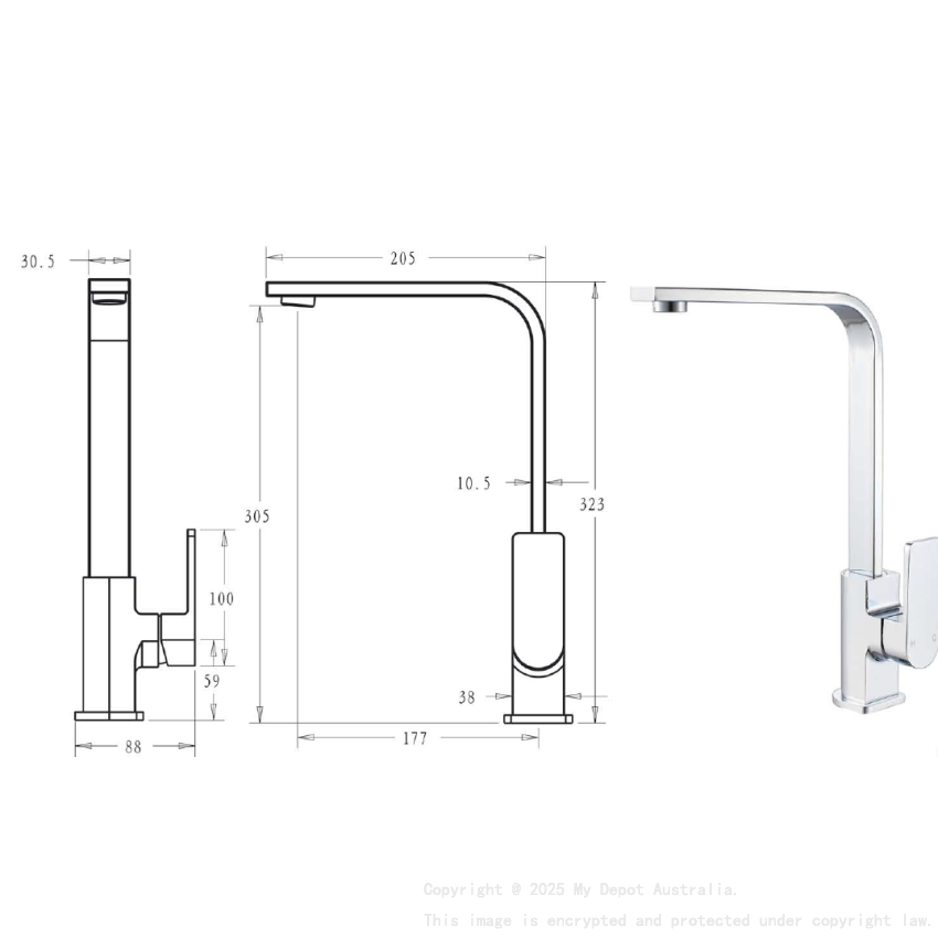 Flores Sink Mixer Chrome