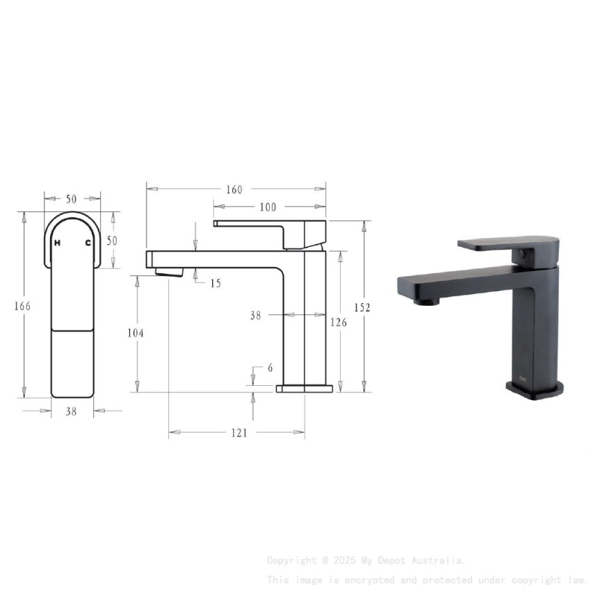 Flores Basin Mixer Matt Black