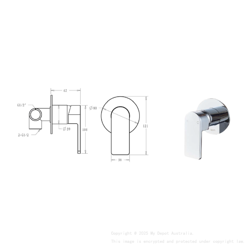 Flores Wall Mixer Chrome