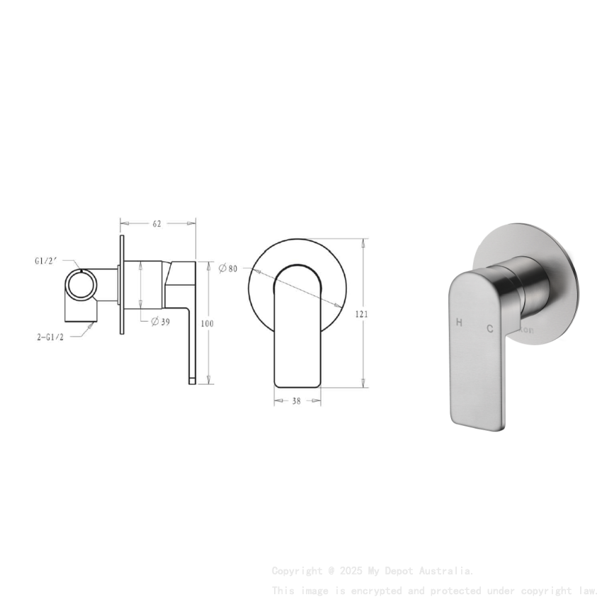 Flores Wall Mixer Brushed Nickel