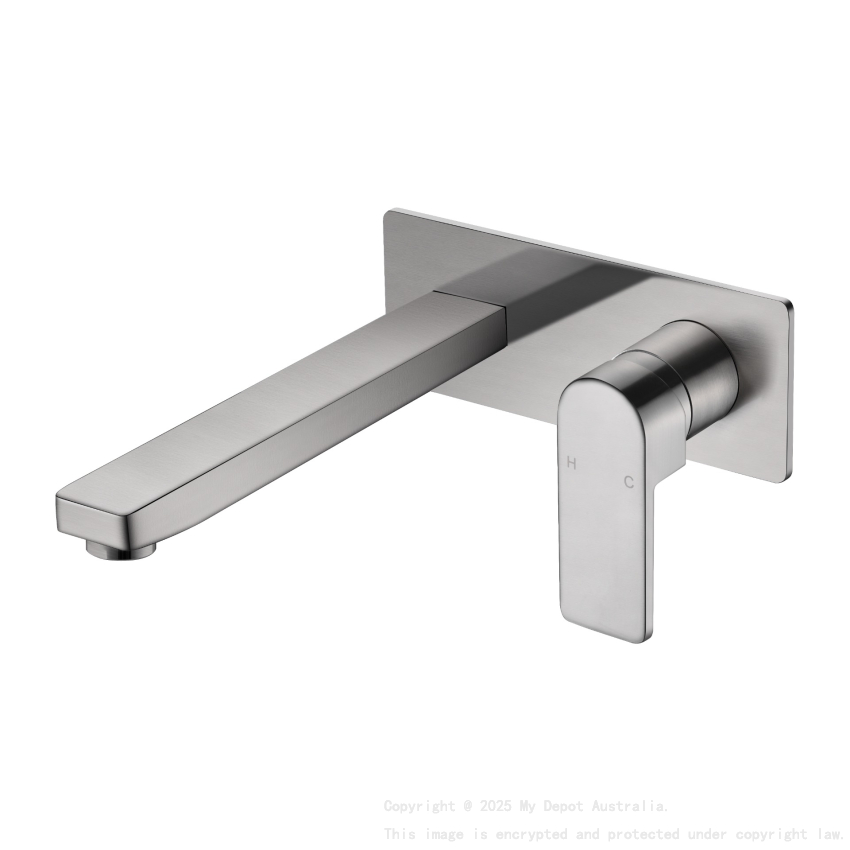 Flores Wall Basin Mixer Brushed Nickel