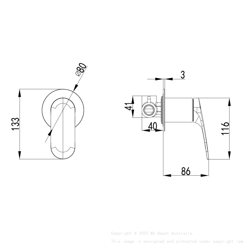 Sulu II Wall Mixer Trim Kits Chrome