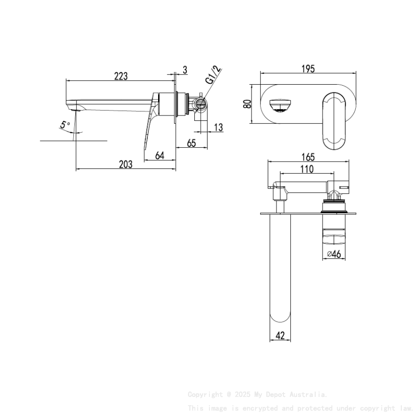Sulu II Wall Basin Mixer Rough-In Body