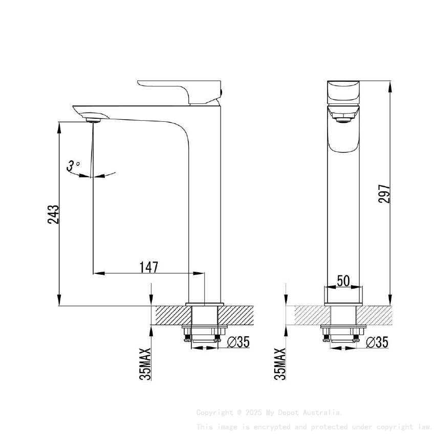 Banda High Rise Basin Mixer Chrome