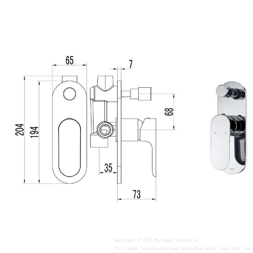 Banda Wall Mixer with Diverter  Chrome