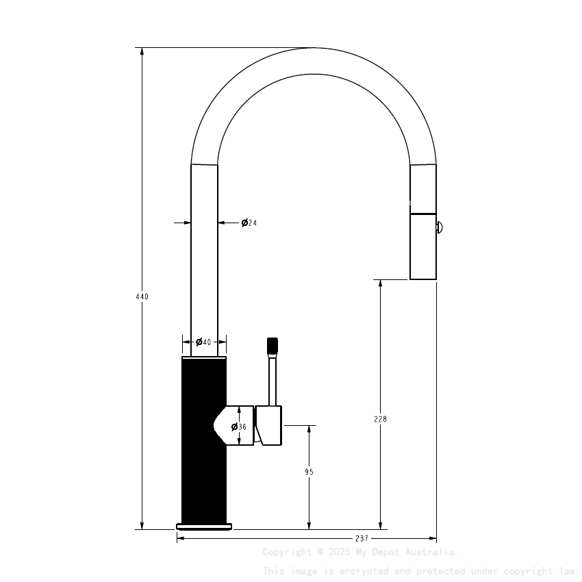 Linie Pull-Out Sink Mixer Brushed Gold