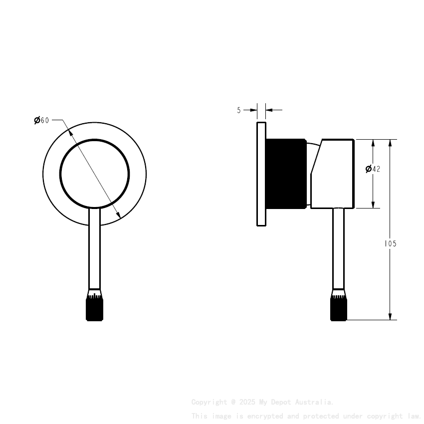 Linie Wall Mixer Trim Kit Matt Black