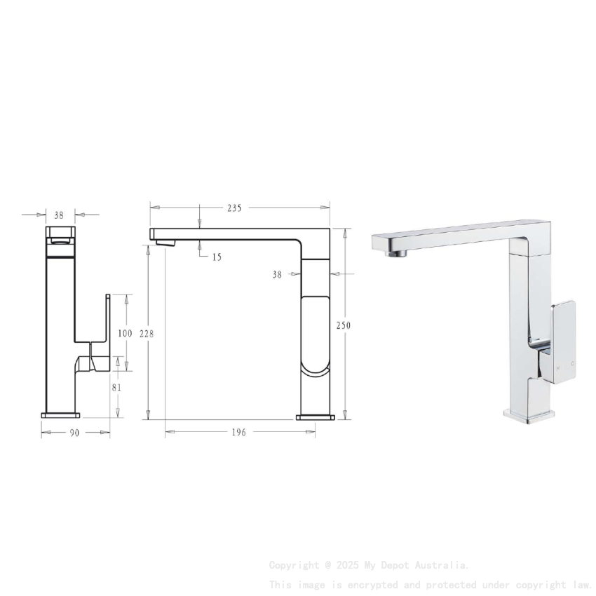 Ceram Kitchen Mixer Chrome