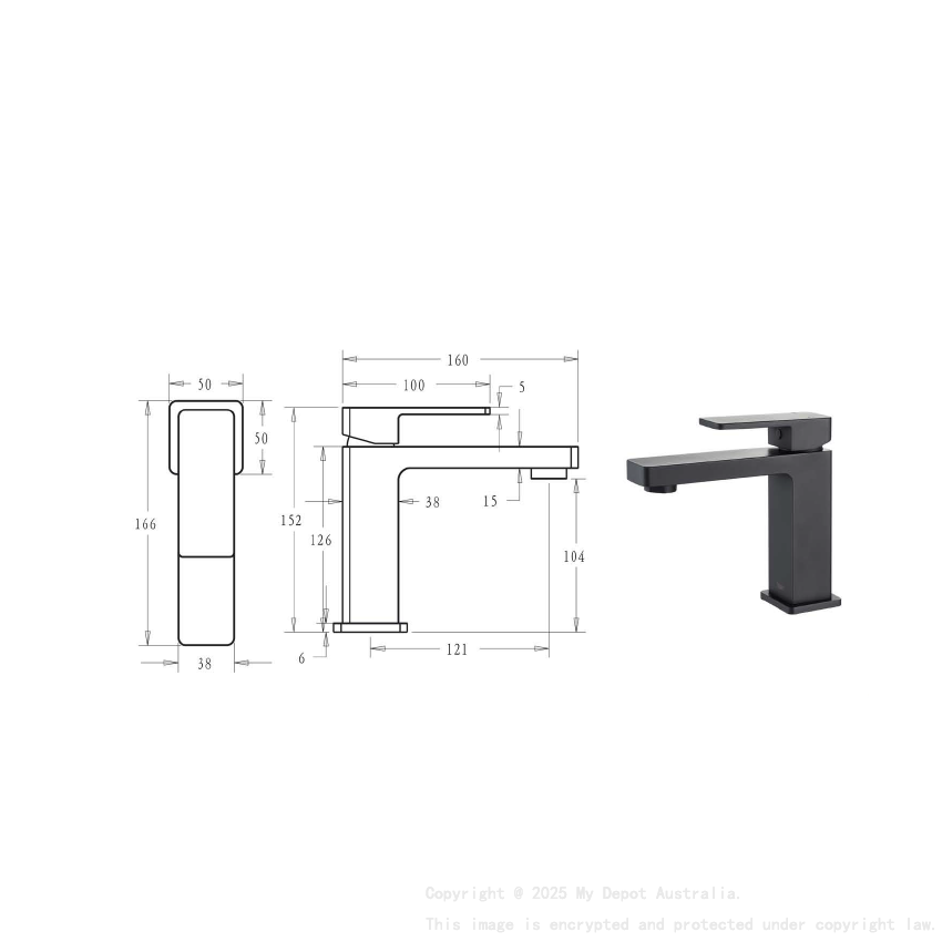 Ceram Basin Mixer Matt Black