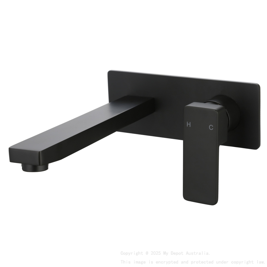 Ceram Wall Basin Mixer Matt Black