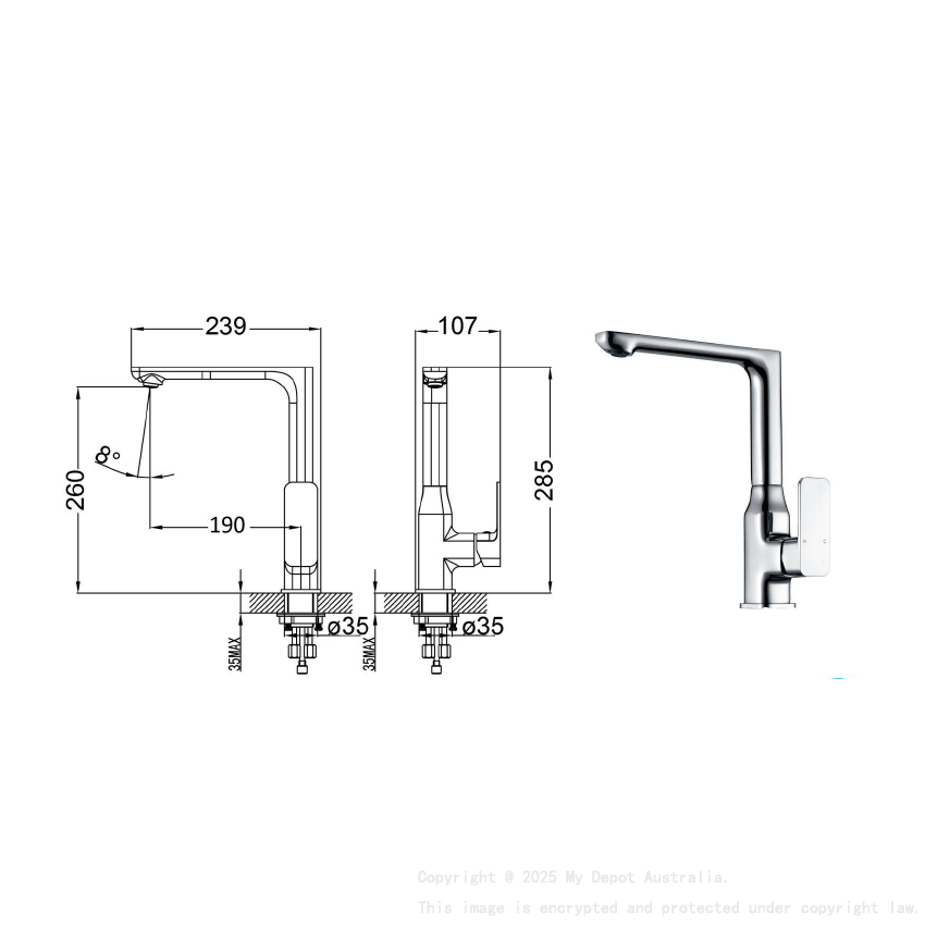 Seto Sink Mixer Chrome