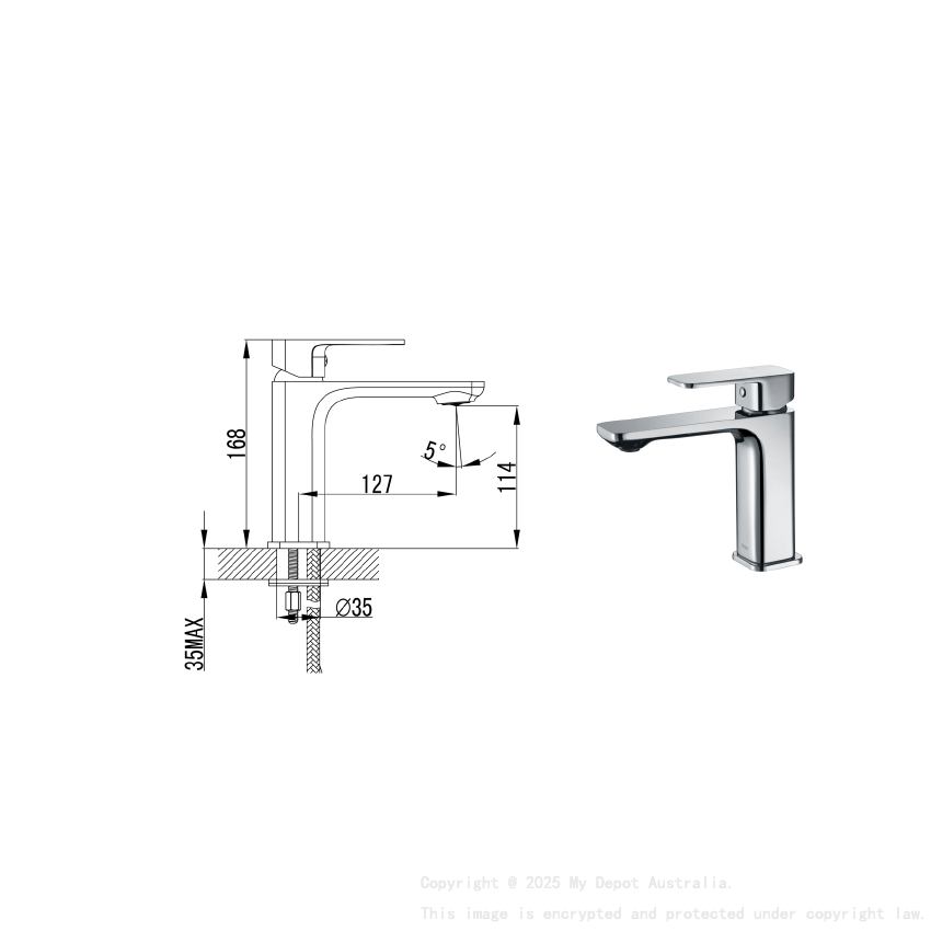 Seto Basin Mixer Chrome