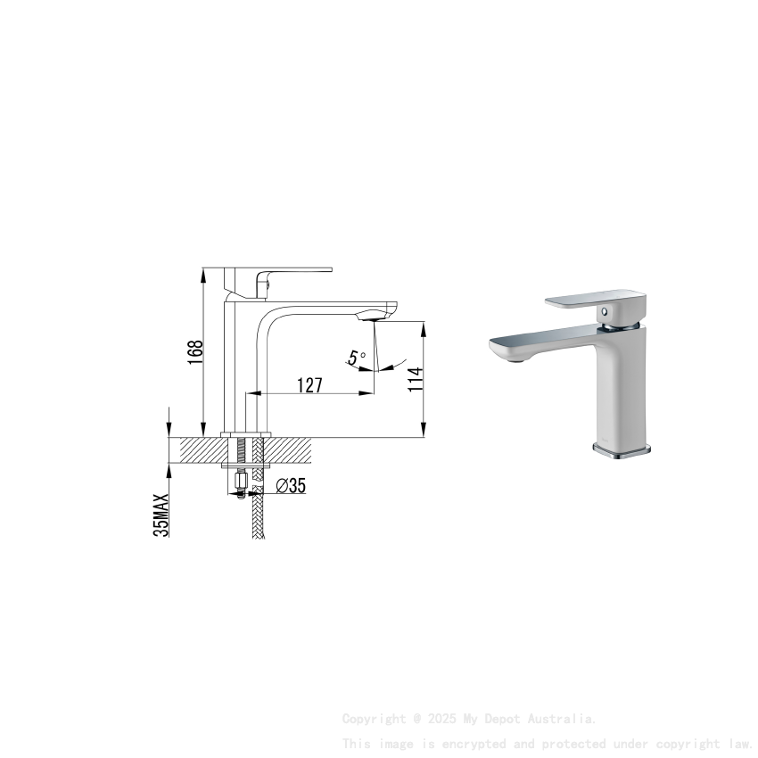 Seto Basin Mixer Chrome & White