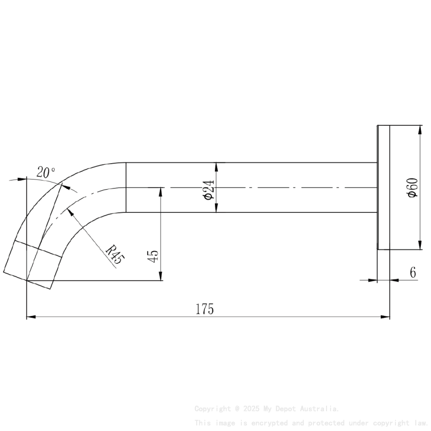 Soko Spout Gunmetal,60mm cover plate