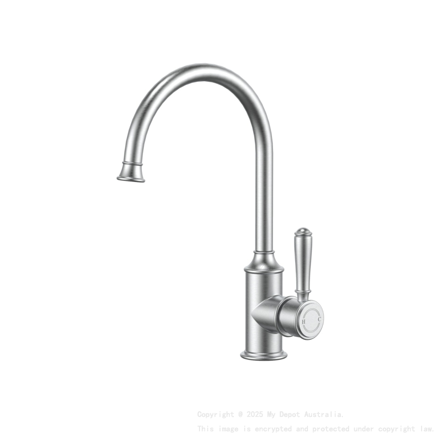 Clasico Gooseneck Sink Mixer in Brushed Nickel