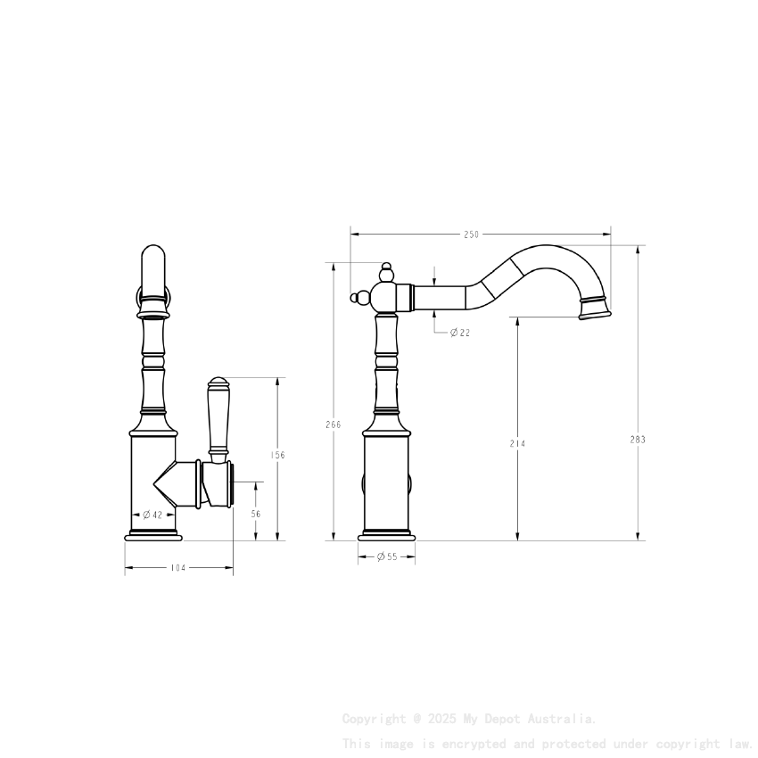 Clasico Sink Mixer in Matt Black