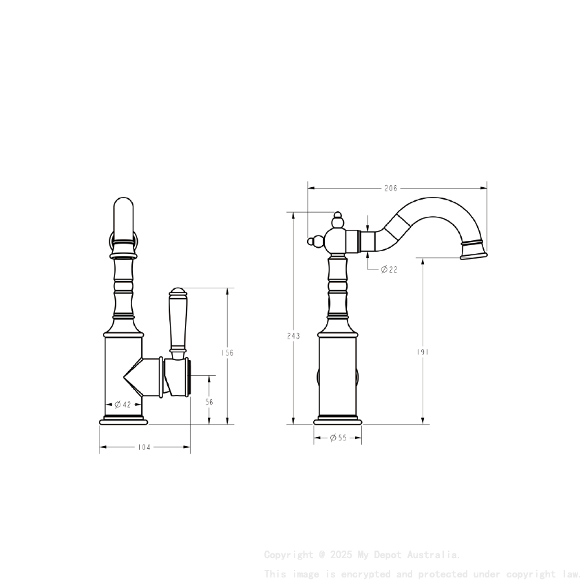 Clasico Basin Mixer Ceramic handle Chrome