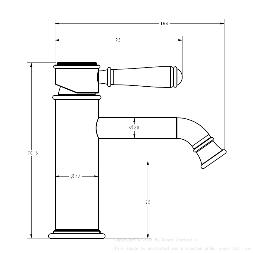 Clasico New Basin Mixer Brushed Gold 