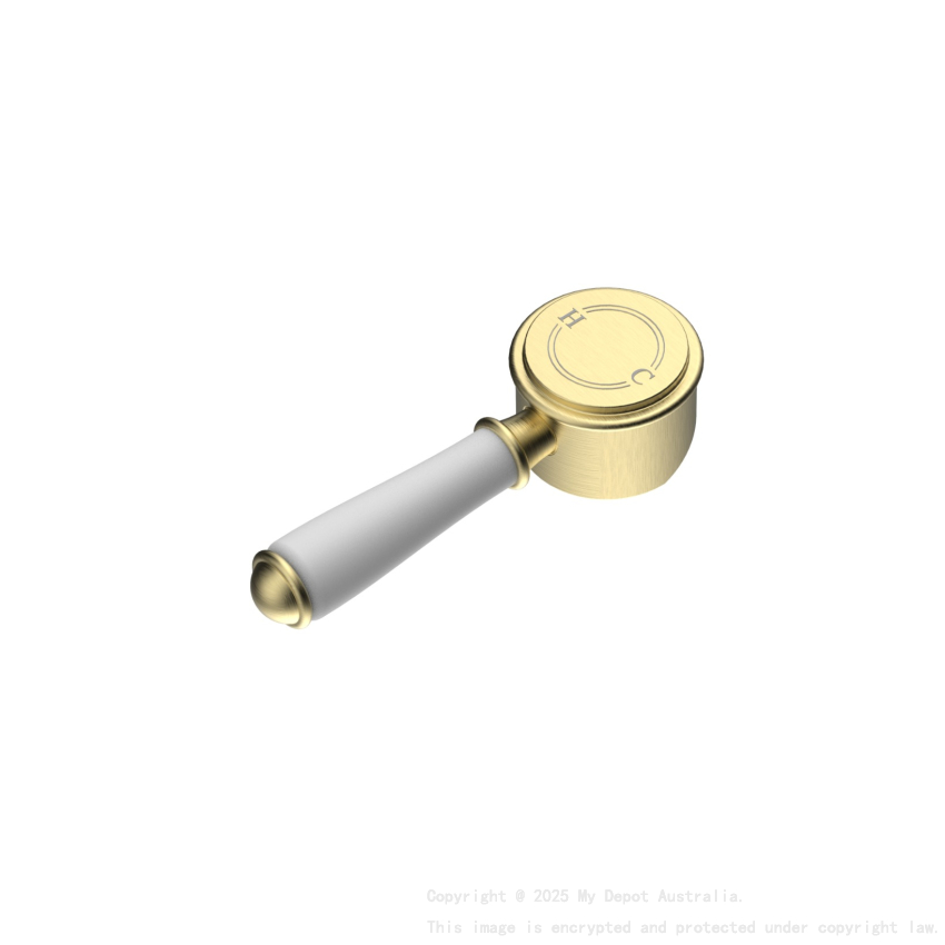 Clasico Ceramic Handle for Wall Mixer in Brushed Gold