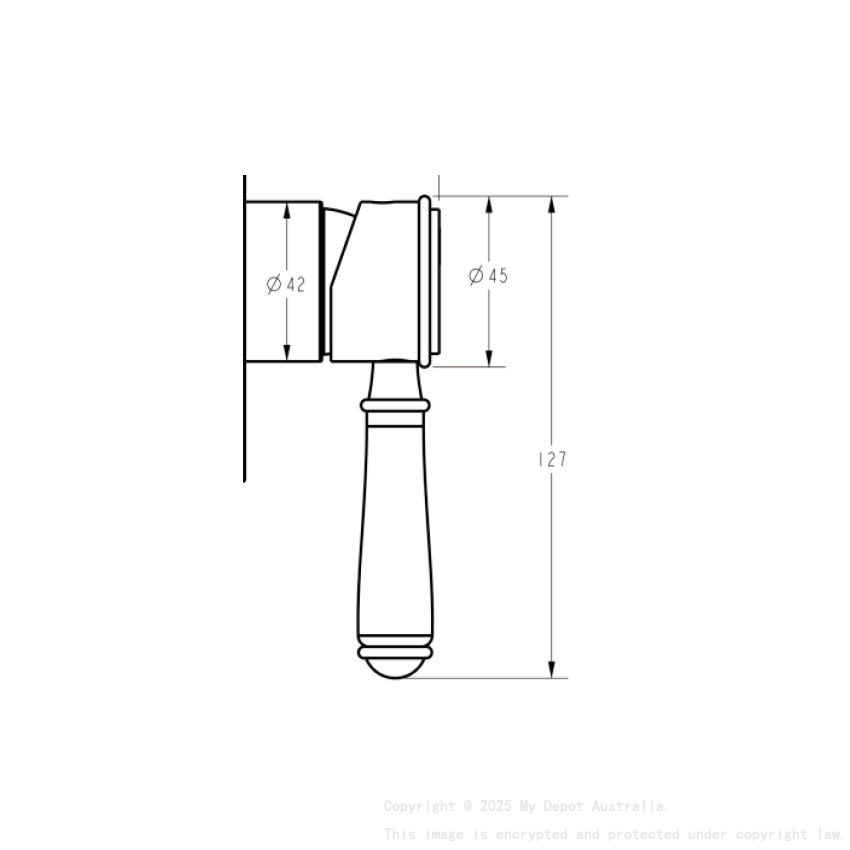 Clasico Ceramic Handle for Wall Mixer in Brushed Nickel