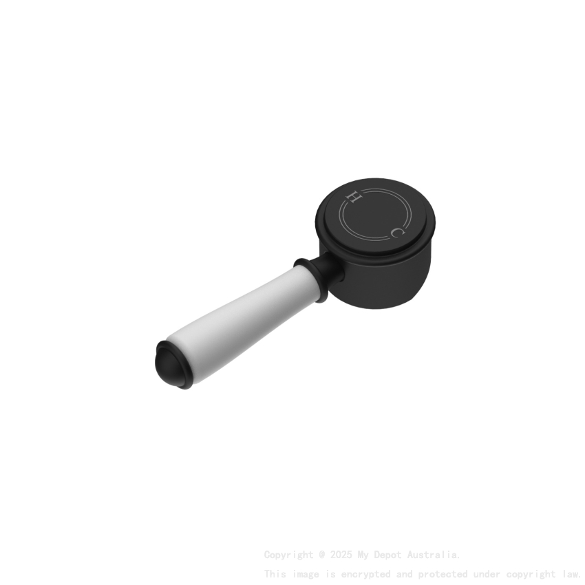 Clasico Ceramic Handle for Wall Mixer in Matt Black