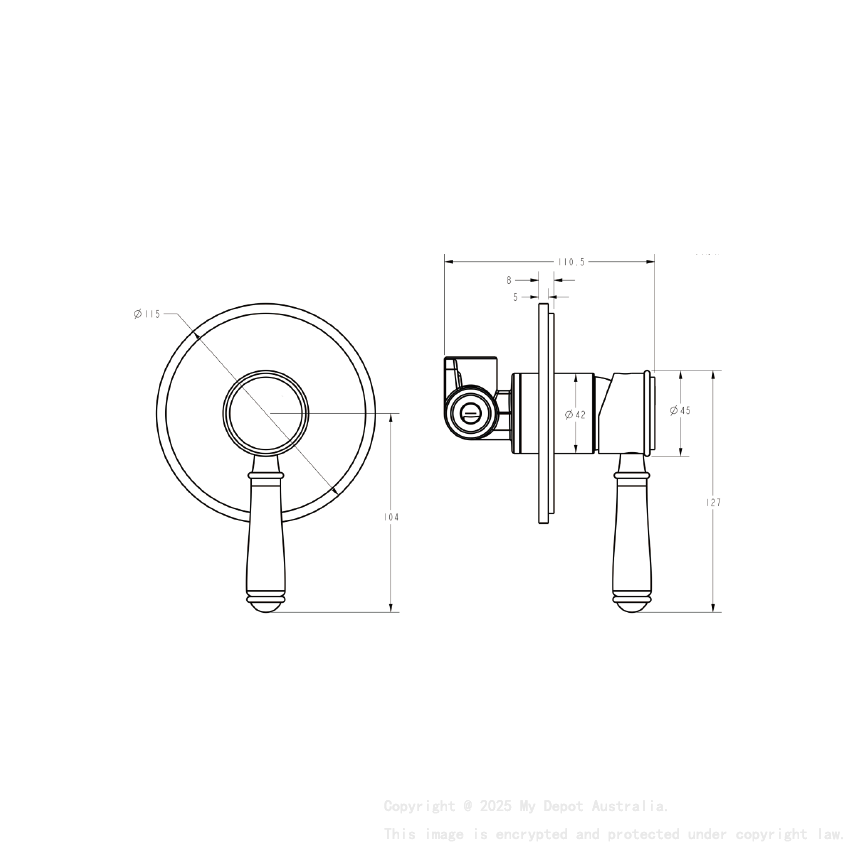 Clasico Wall Mixer Trim Kits in Brushed Gold