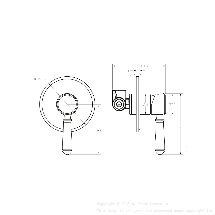 Clasico Wall Mixer Trim Kits in Brushed Nickel