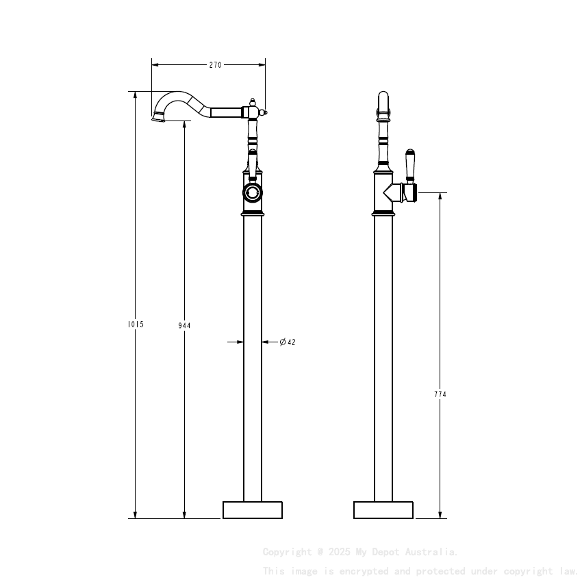 Clasico Free Standing Bath Mixer Chrome