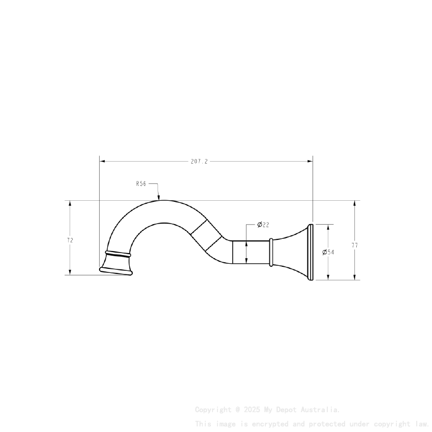 Clasico Spout in Brushed Gold