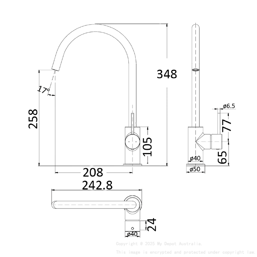 Hali Sink Mixer Brushed Gold