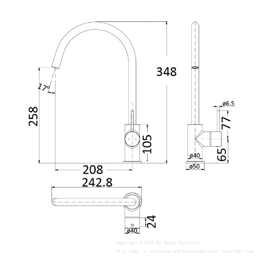 Hali Sink Mixer Gunmetal