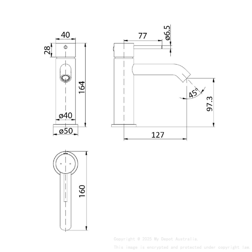 Hali Basin mixer Gunmetal
