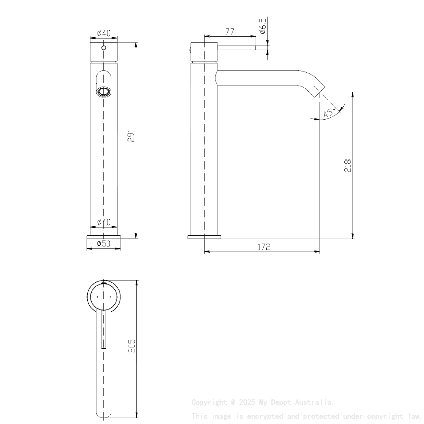 Hali High Rise Basin mixer Brushed Nickel