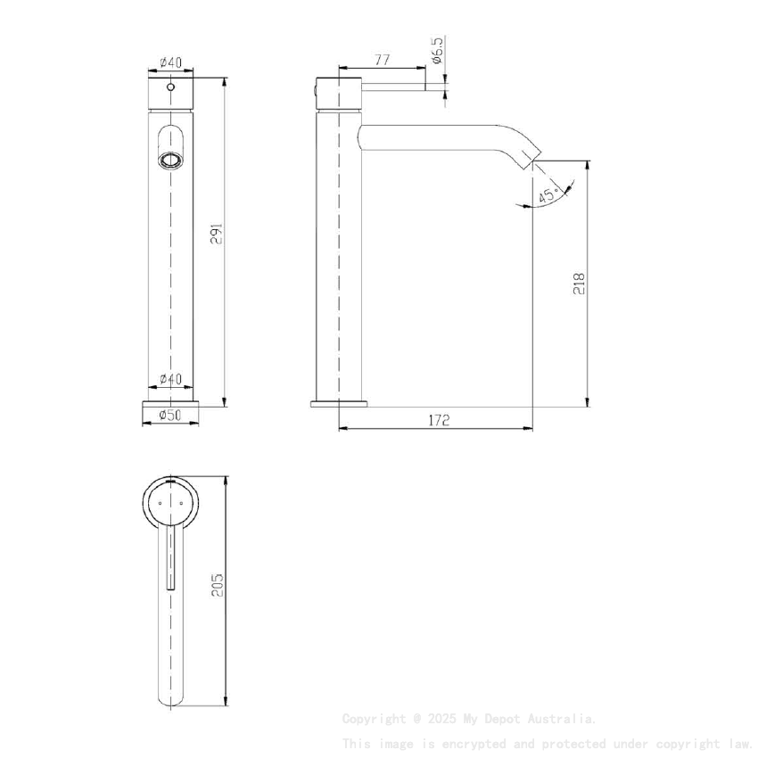 Hali High Rise Basin mixer Gunmetal