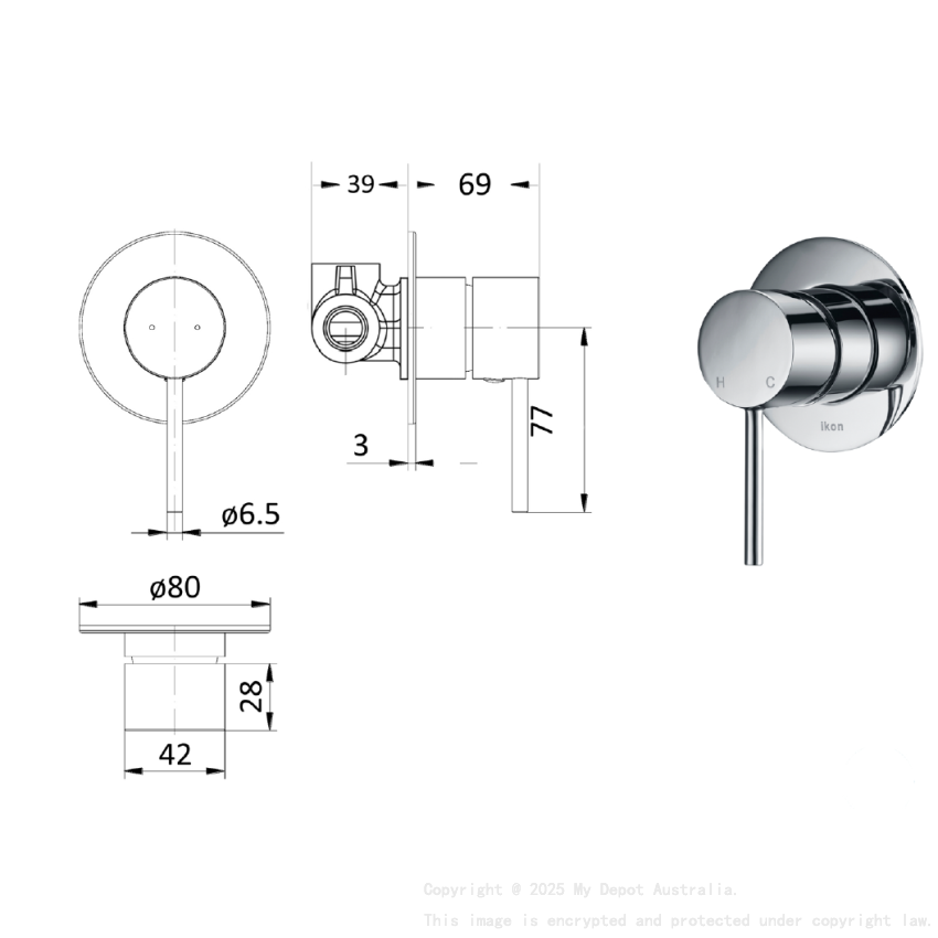 Hali Wall Mixer Chrome