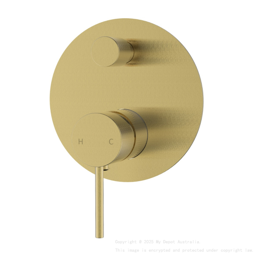 Hali Wall Mixer with Diverter Brushed Gold