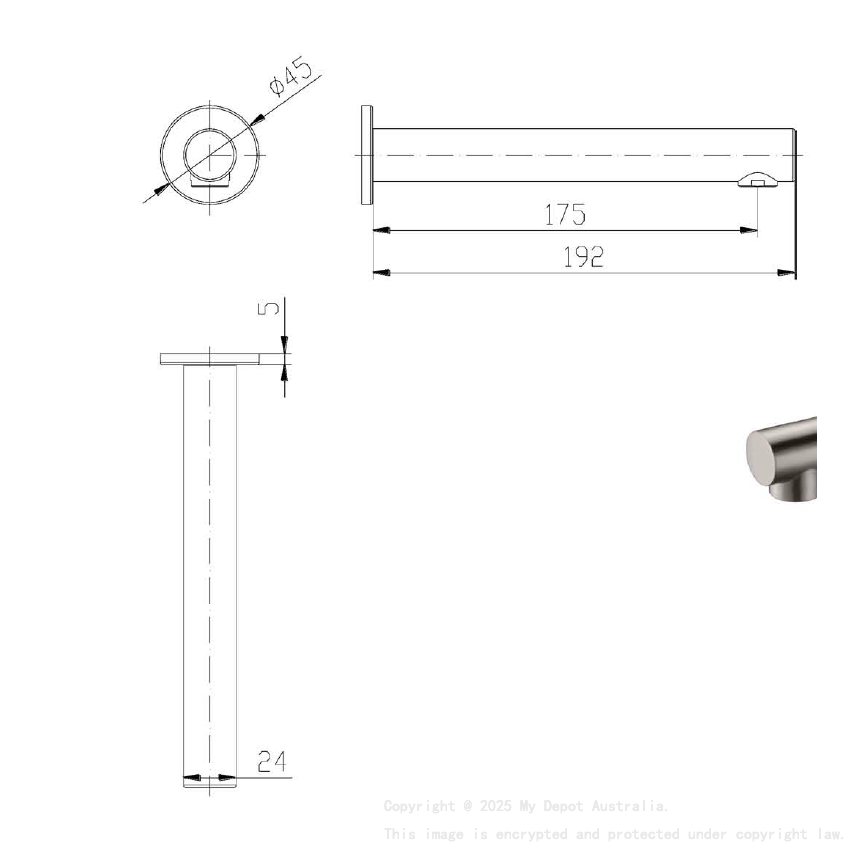 Hali Bath Spout Brushed Nickel