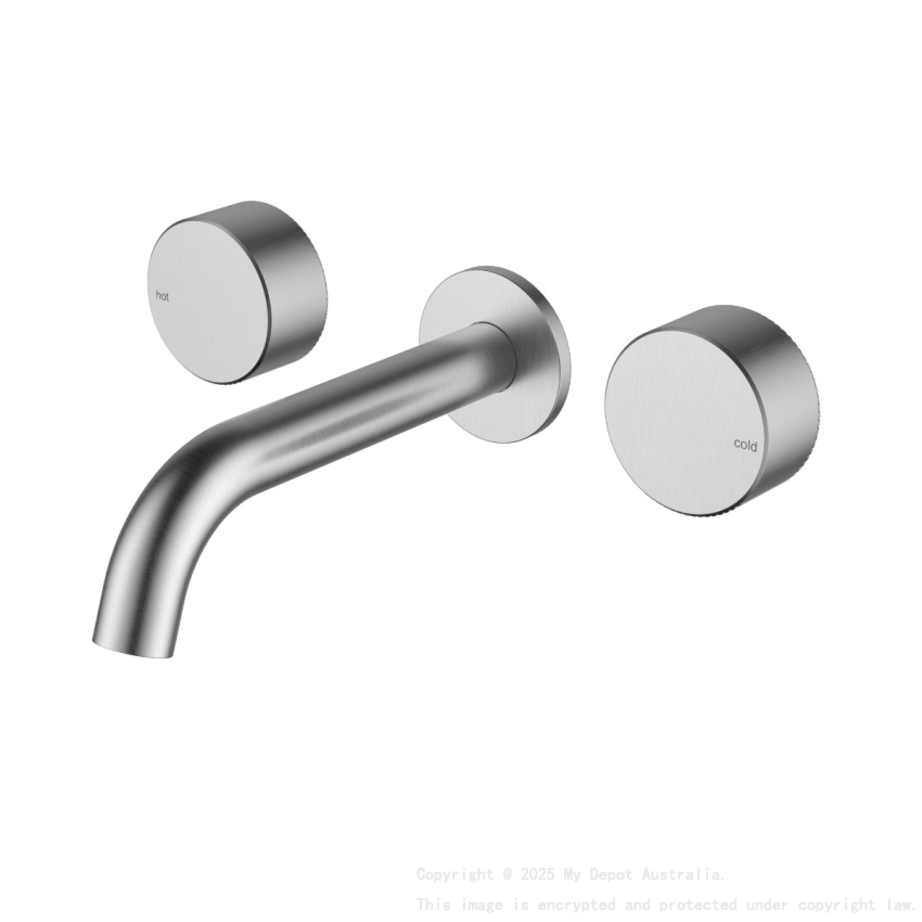 Hali 1/4 Turn C/D Wall Basin Set Brushed Nickel