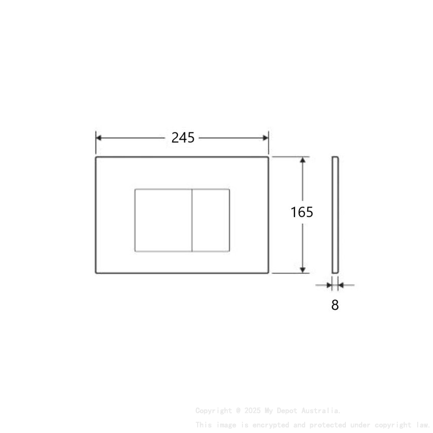 Access Plate Square Button Chrome
