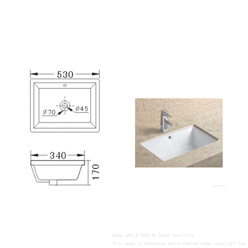 Eden Undermount Basin 530 x 340 x 170mm
