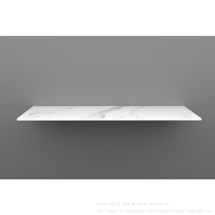 1200mm Narrow White Marble Look Sintered Stone Top Matte Finish Benchtop