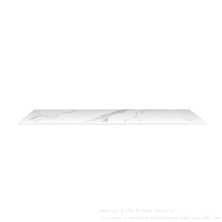 1200mm Narrow White Marble Look Sintered Stone Top Matte Finish Benchtop