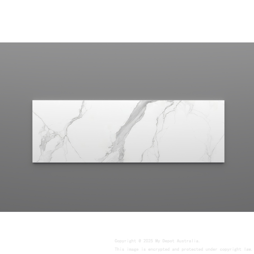 1200mm Narrow White Marble Look Sintered Stone Top Matte Finish Benchtop