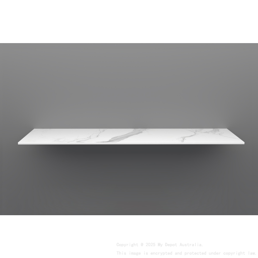 1500mm Narrow White Marble Look Sintered Stone Top Matte Finish Benchtop