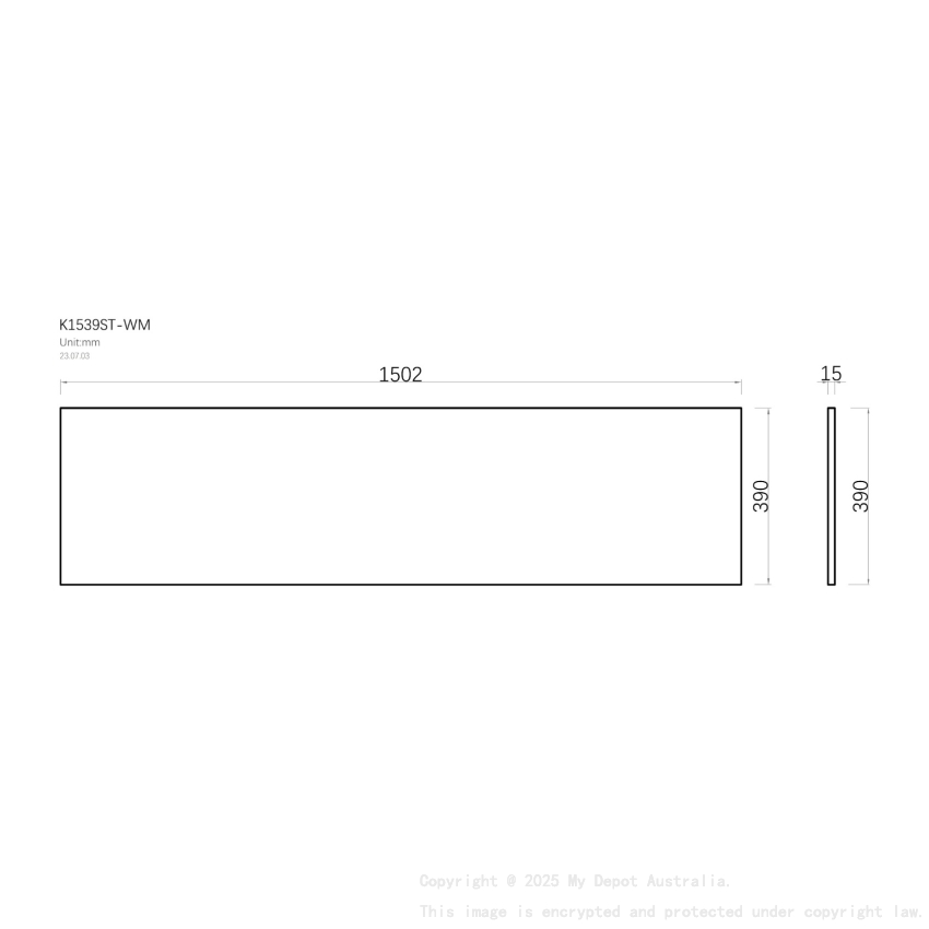 1500mm Narrow White Marble Look Sintered Stone Top Matte Finish Benchtop
