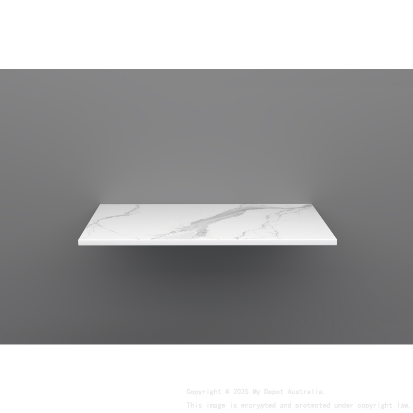 600mm Narrow White Marble Look Sintered Stone Top Matte Finish Benchtop