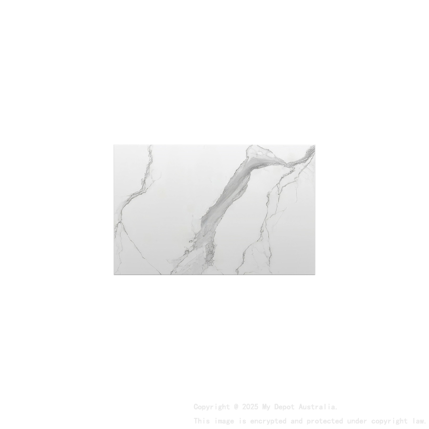 600mm Narrow White Marble Look Sintered Stone Top Matte Finish Benchtop