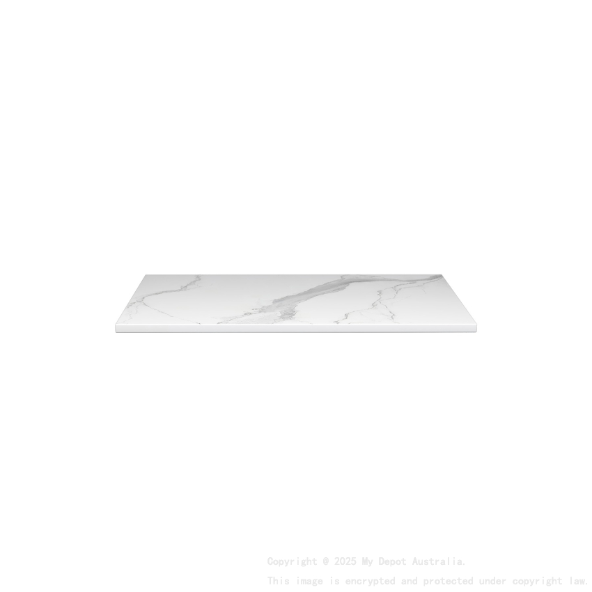 600mm Narrow White Marble Look Sintered Stone Top Matte Finish Benchtop