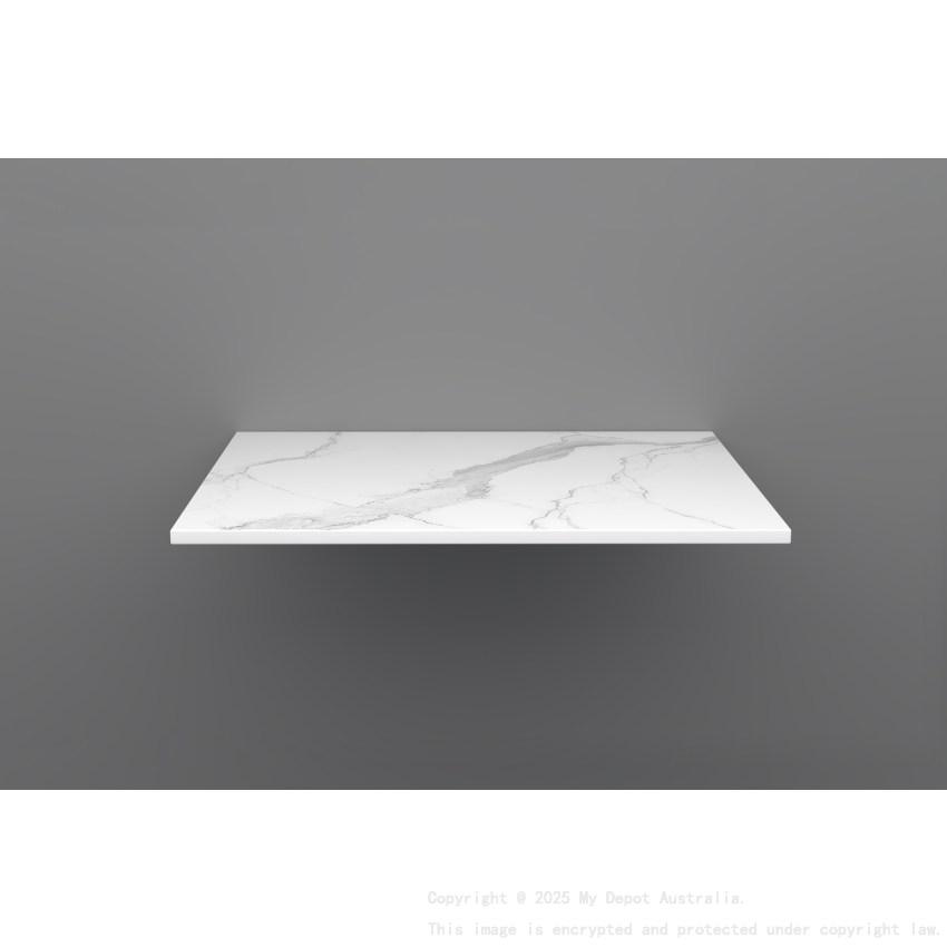 600mm White Marble Look Sintered Stone Top Matte Finish Benchtop